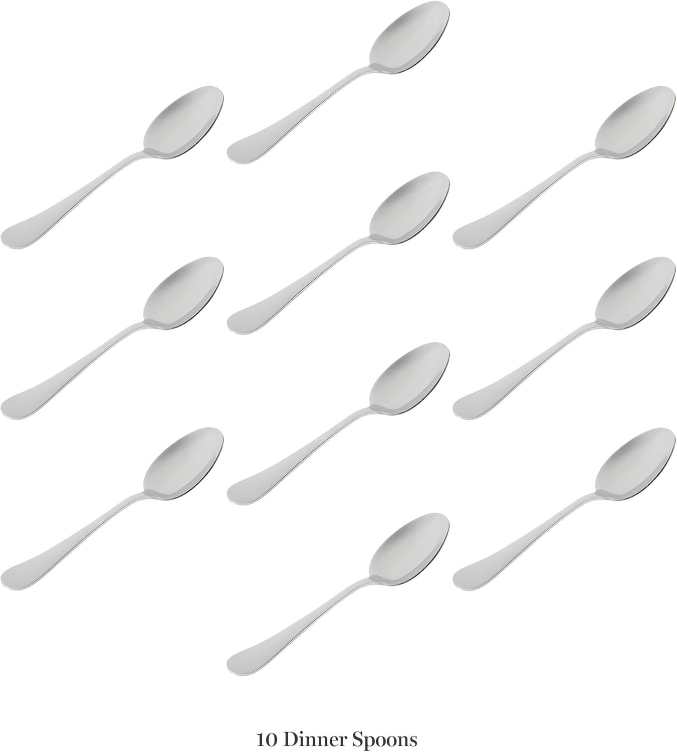 imageMartha Stewart Watercliffe 16 pc Flatware Silverware Set Stainless Steel Utensils Forks Spoons Knives Service for 4 LinenAlness Mirror Polish