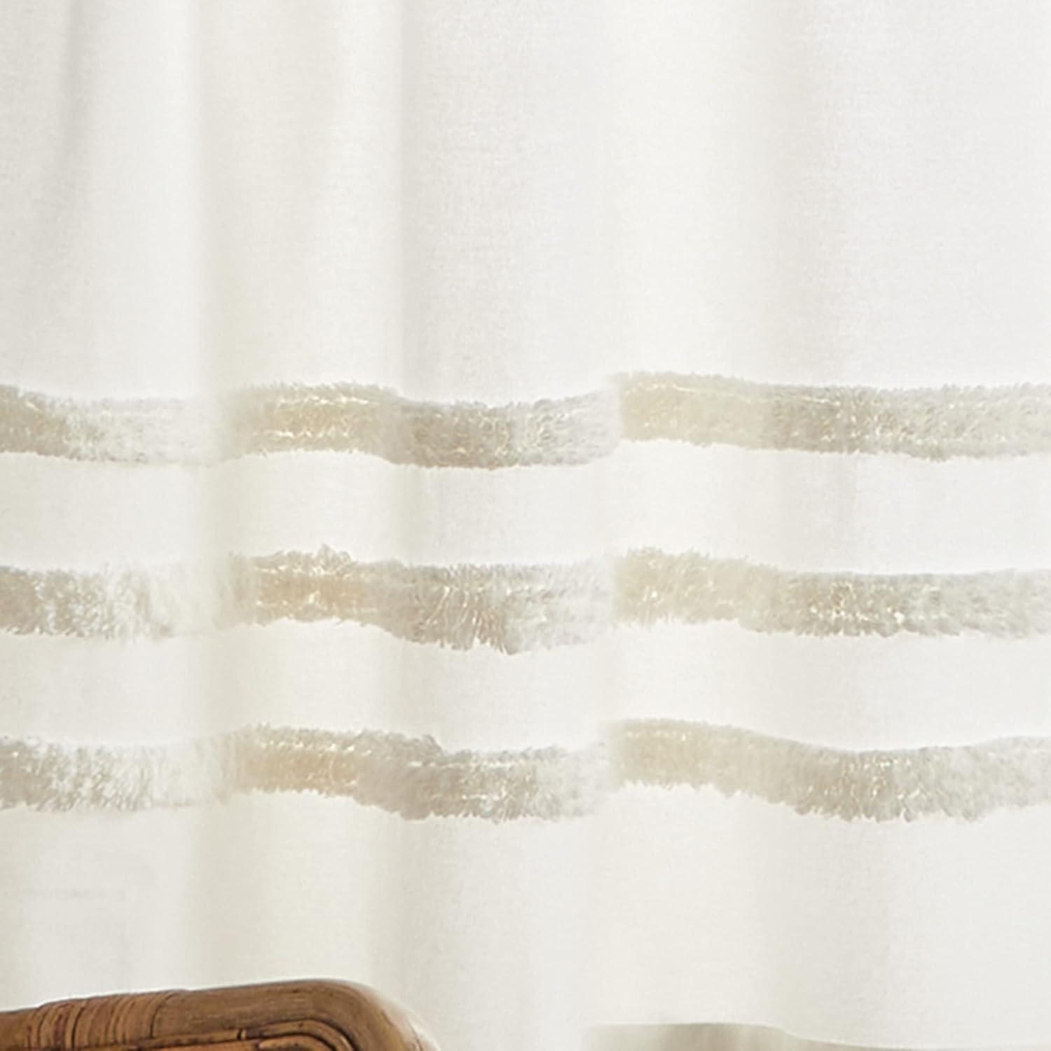 imageMartha Stewart Waters Edge Tufted 3Piece Window Curtain Valance ampamp Tiers Set 36quot WhiteWhite