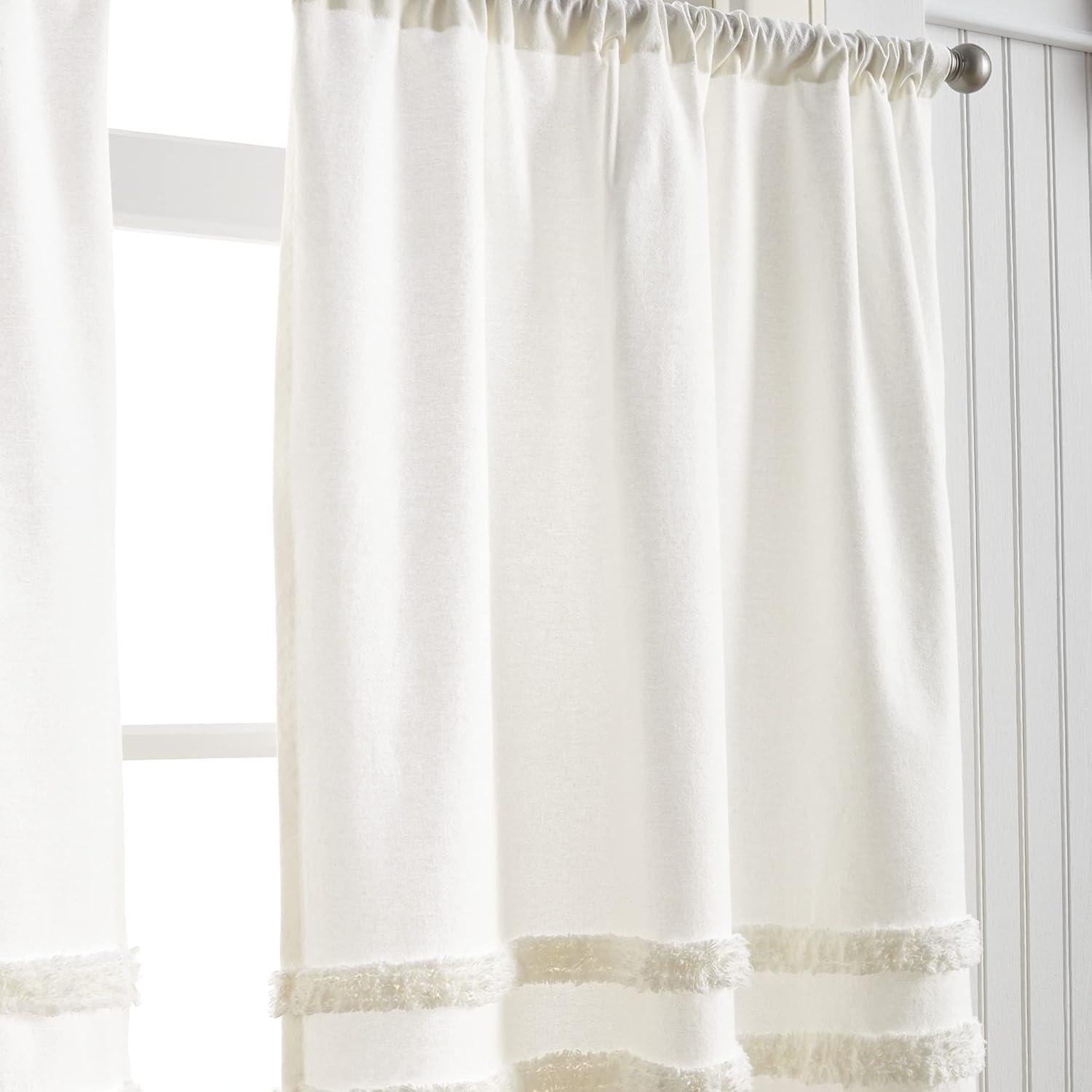 imageMartha Stewart Waters Edge Tufted 3Piece Window Curtain Valance ampamp Tiers Set 36quot WhiteWhite