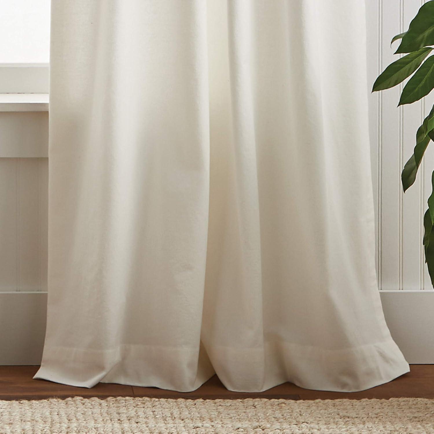imageMartha Stewart Waters Edge Tufted Rod PocketBack Tab Window Curtain Panel Pair 84quot White