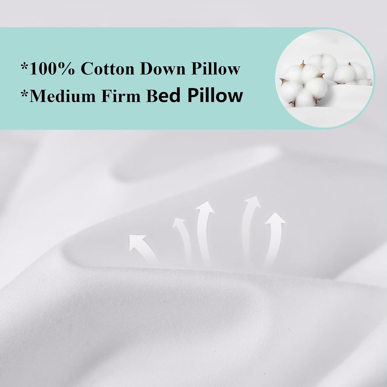 imageMartha Stewart White Down Pillows 600 Fill Power Luxury Hotel Bed Pillow Cooling Breathable Sleeping Pillows Made in USAKingSet of 1 Pack