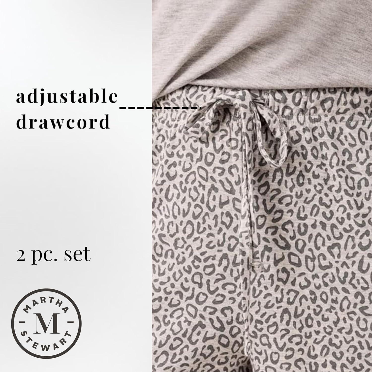 imageMartha Stewart Womens Cooling Pajama Set 2Piece Rayon Cami ampamp Capri Sleepwear Lightweight ampamp Breathable Comfort