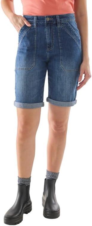 imageMartha Stewart Womens High Waisted Jean Shorts Stretchy Denim Jorts Casual Summer Clothing Classic Everyday WearVintage Wash