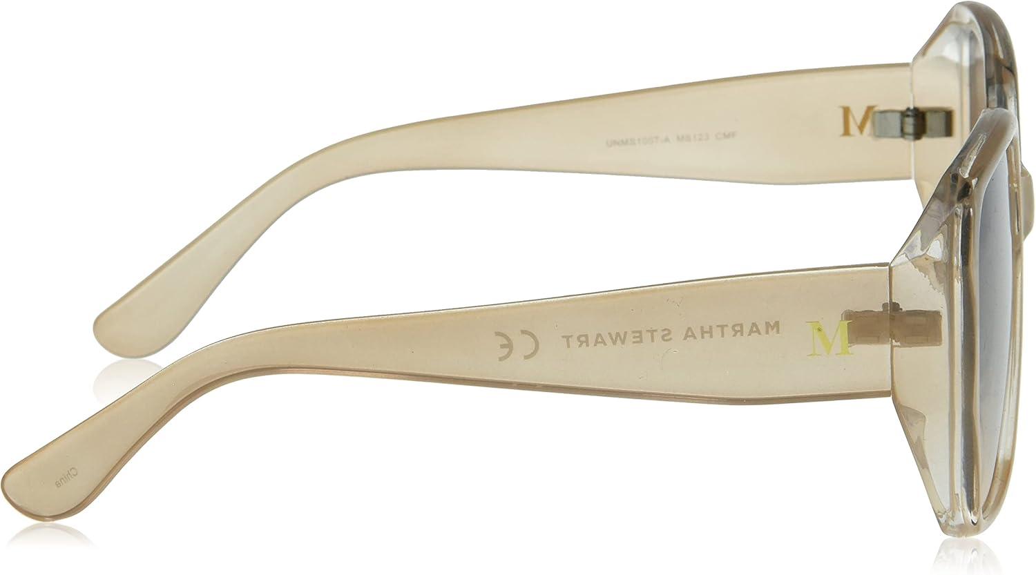 imageMartha Stewart Womens Ms123 Modern Uv400 Protective Square SunglassesTimeless Gifts for Her 58mmCrystal Milk