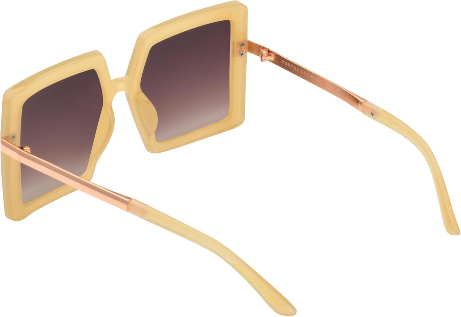 imageMartha Stewart Womens Ms147 Oversized Vintage Uv400 Protective Square SunglassesTimeless Gifts for Her 54mmBeige