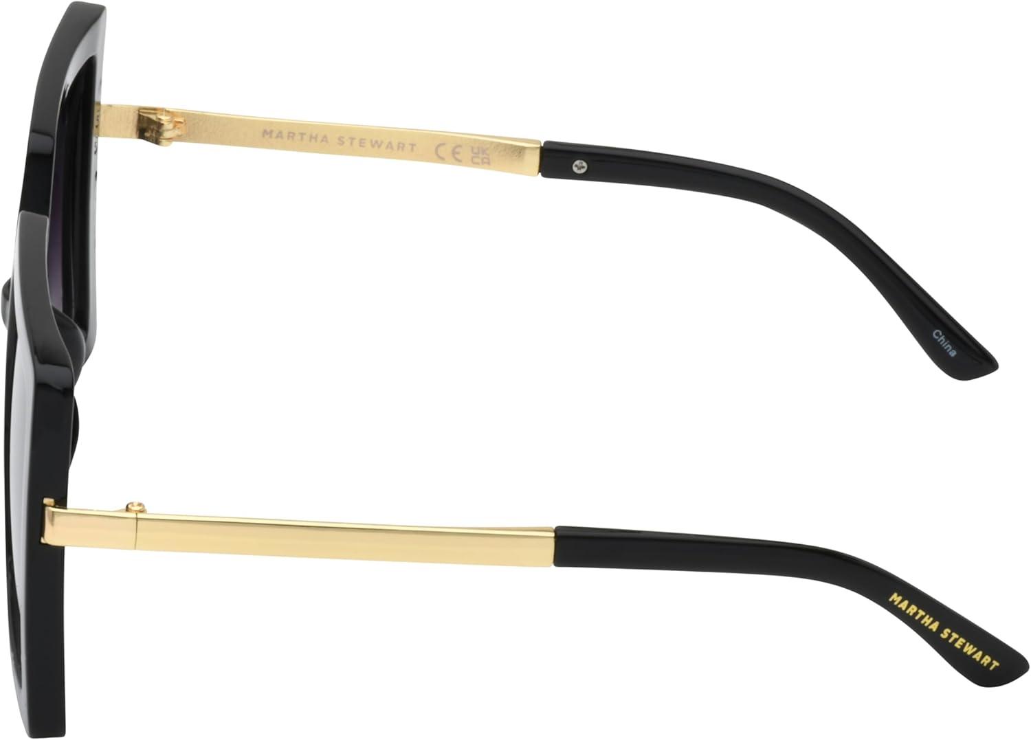 imageMartha Stewart Womens Ms147 Oversized Vintage Uv400 Protective Square SunglassesTimeless Gifts for Her 54mmBlack