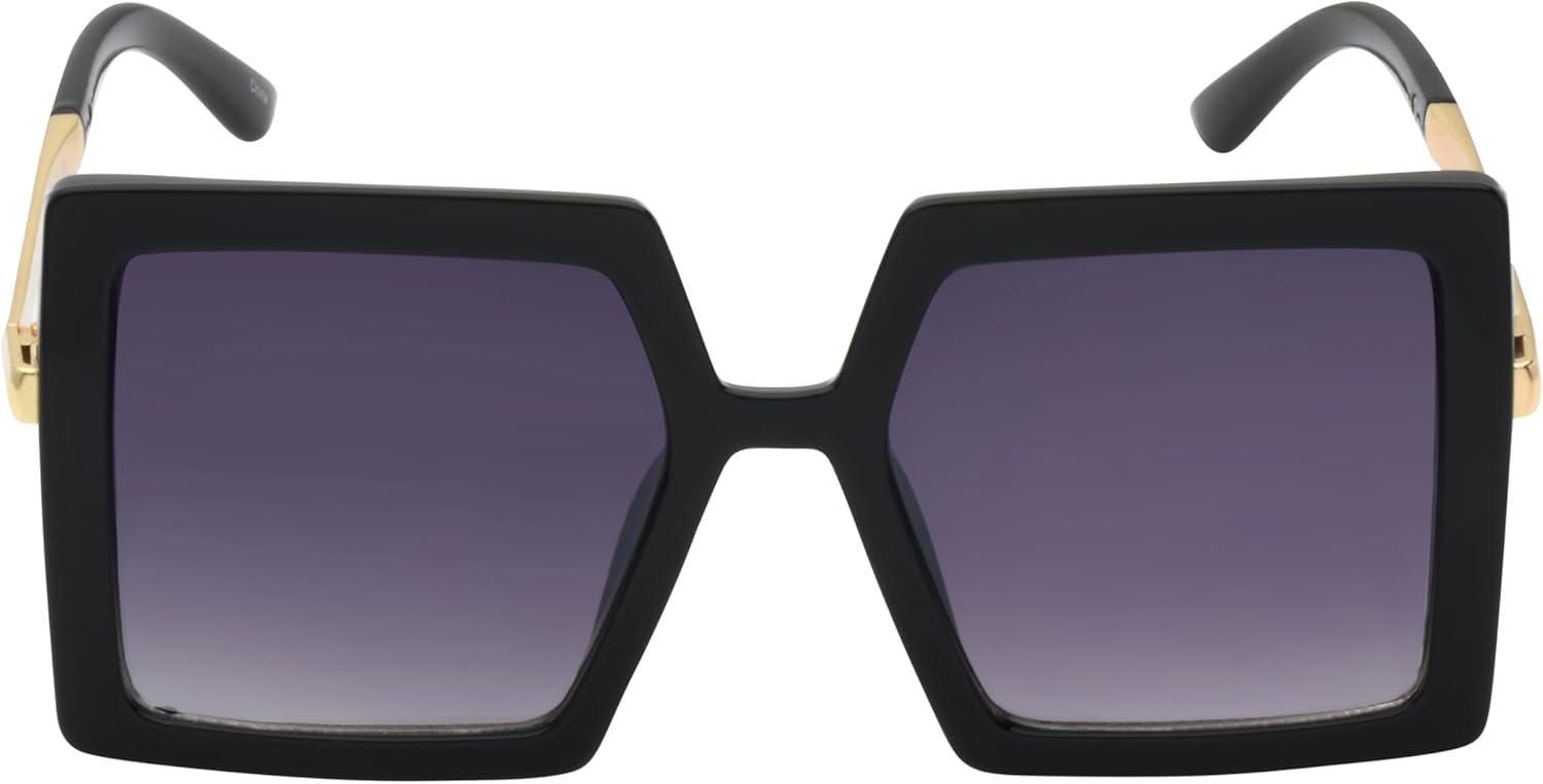 imageMartha Stewart Womens Ms147 Oversized Vintage Uv400 Protective Square SunglassesTimeless Gifts for Her 54mmBlack