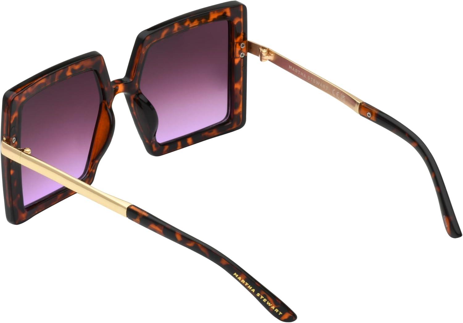 imageMartha Stewart Womens Ms147 Oversized Vintage Uv400 Protective Square SunglassesTimeless Gifts for Her 54mmBrown