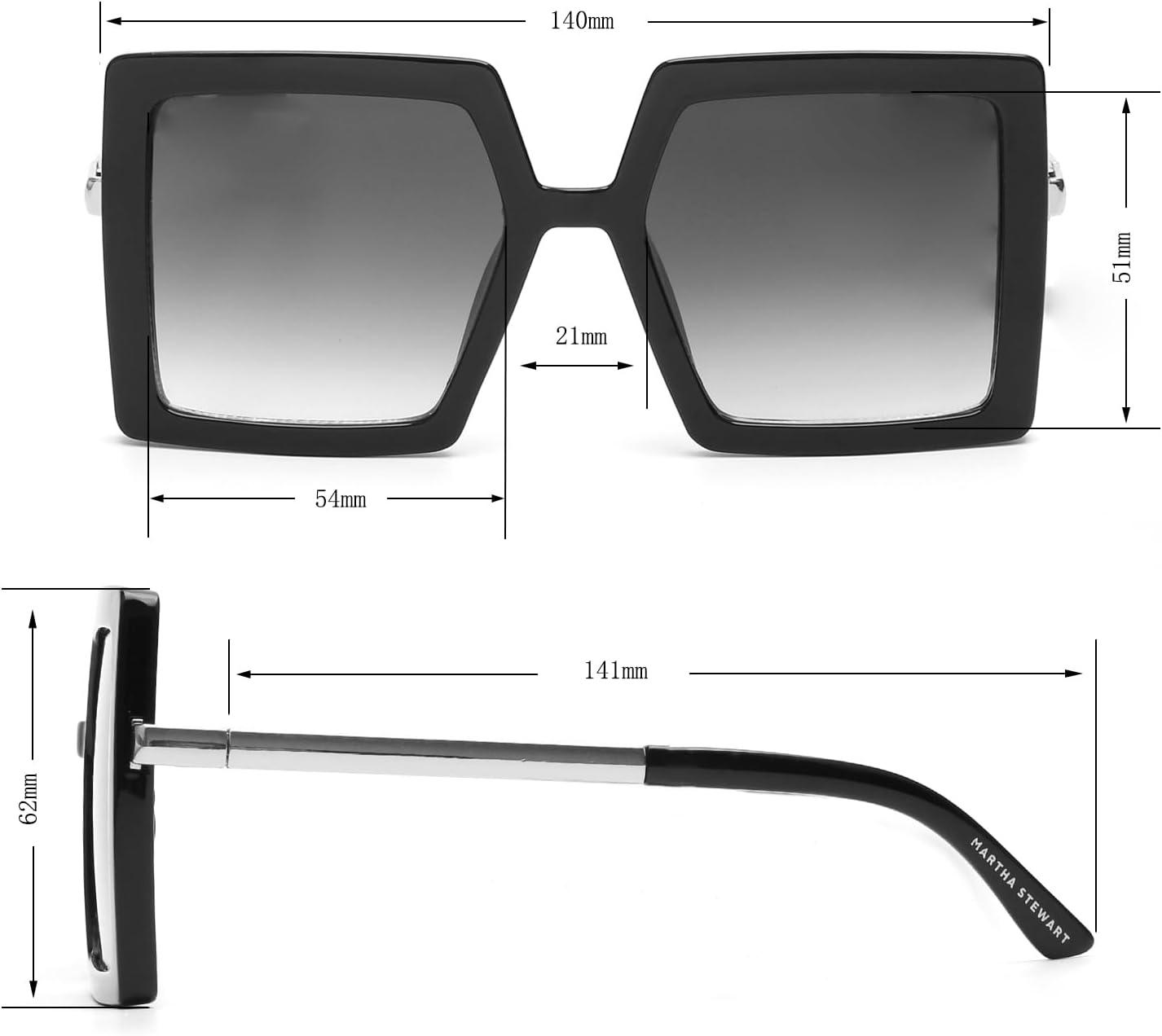 imageMartha Stewart Womens Ms147 Oversized Vintage Uv400 Protective Square SunglassesTimeless Gifts for Her 54mmBrown