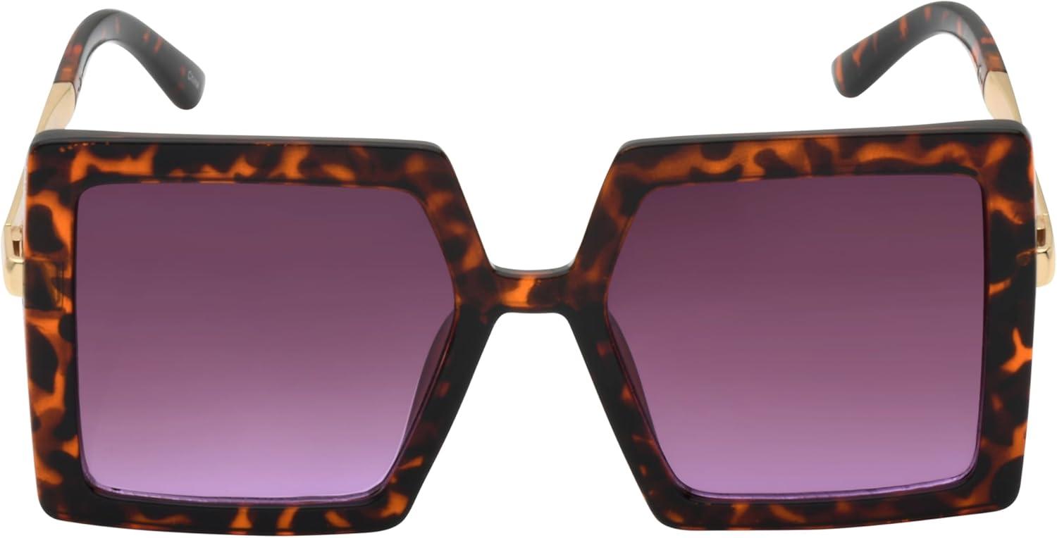 imageMartha Stewart Womens Ms147 Oversized Vintage Uv400 Protective Square SunglassesTimeless Gifts for Her 54mmBrown