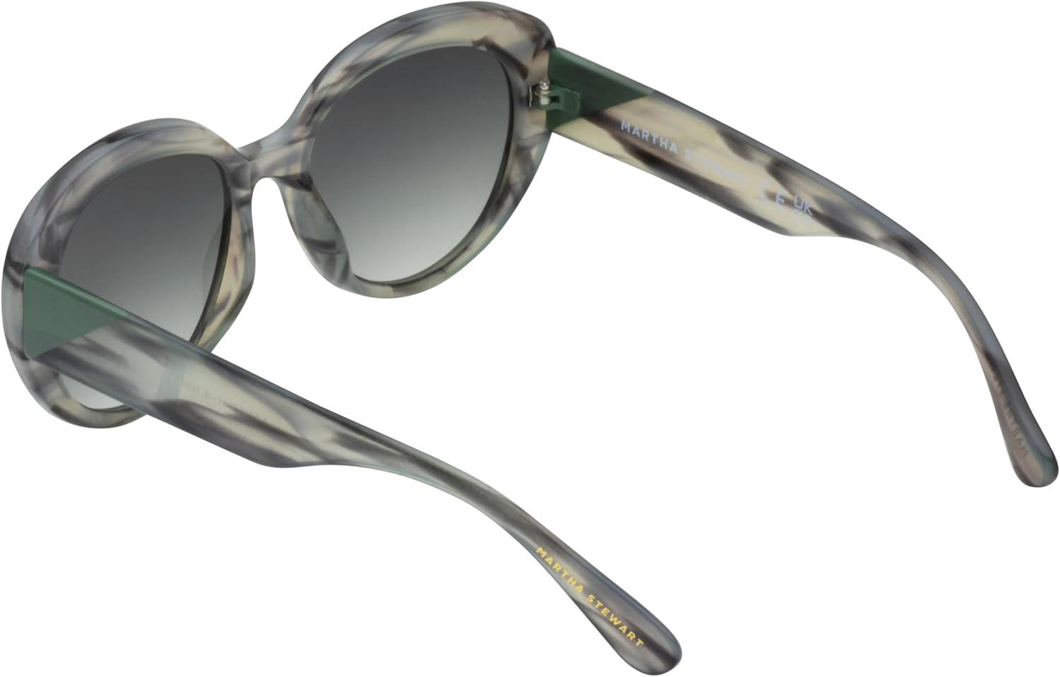 imageMartha Stewart Womens Ms193 Retro Modern Uv400 Protective Oval SunglassesTimeless Gifts for Her 537mmOlive Wood