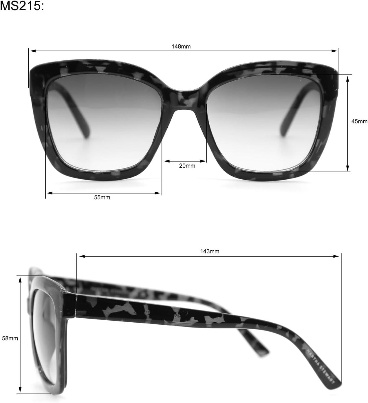 imageMartha Stewart Womens Ms215 Retro Uv400 Protective Square SunglassesTimeless Gifts for Her 55mmBrown