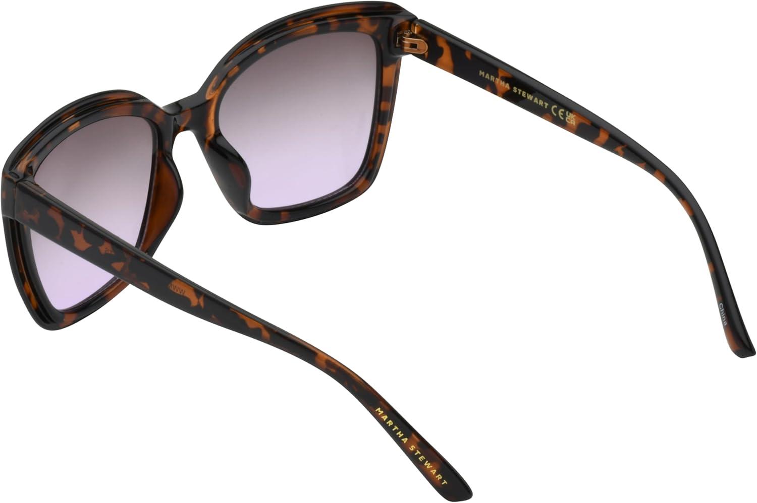 imageMartha Stewart Womens Ms215 Retro Uv400 Protective Square SunglassesTimeless Gifts for Her 55mmBrown