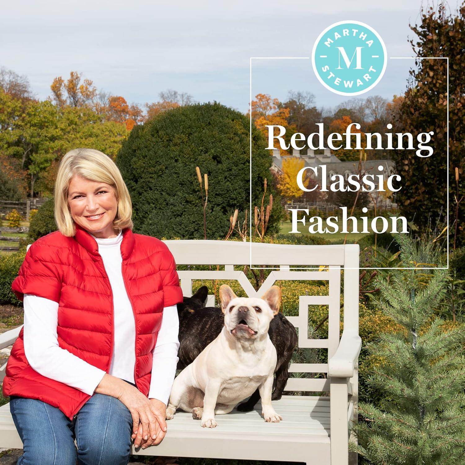 imageMartha Stewart Womens Quilted Down Puffer Vest Lightweight Short Sleeve Packable Jacket with Pockets Warm Winter OuterwearCoco Bean