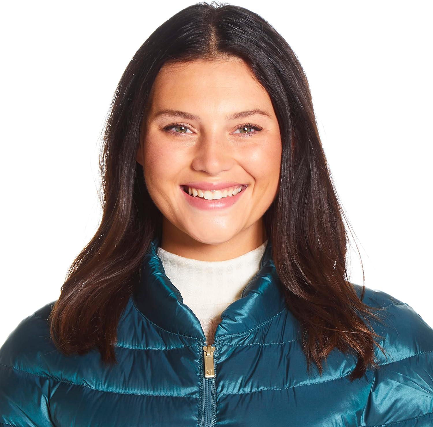 imageMartha Stewart Womens Quilted Down Puffer Vest Lightweight Short Sleeve Packable Jacket with Pockets Warm Winter OuterwearSea Green