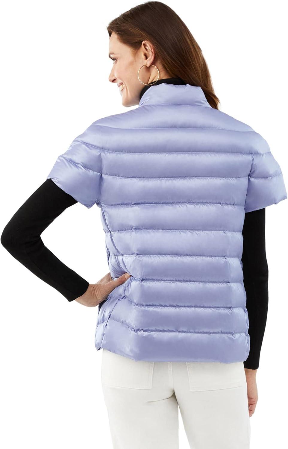 imageMartha Stewart Womens Short Sleeve Quilted Down Puffer VestBellflower