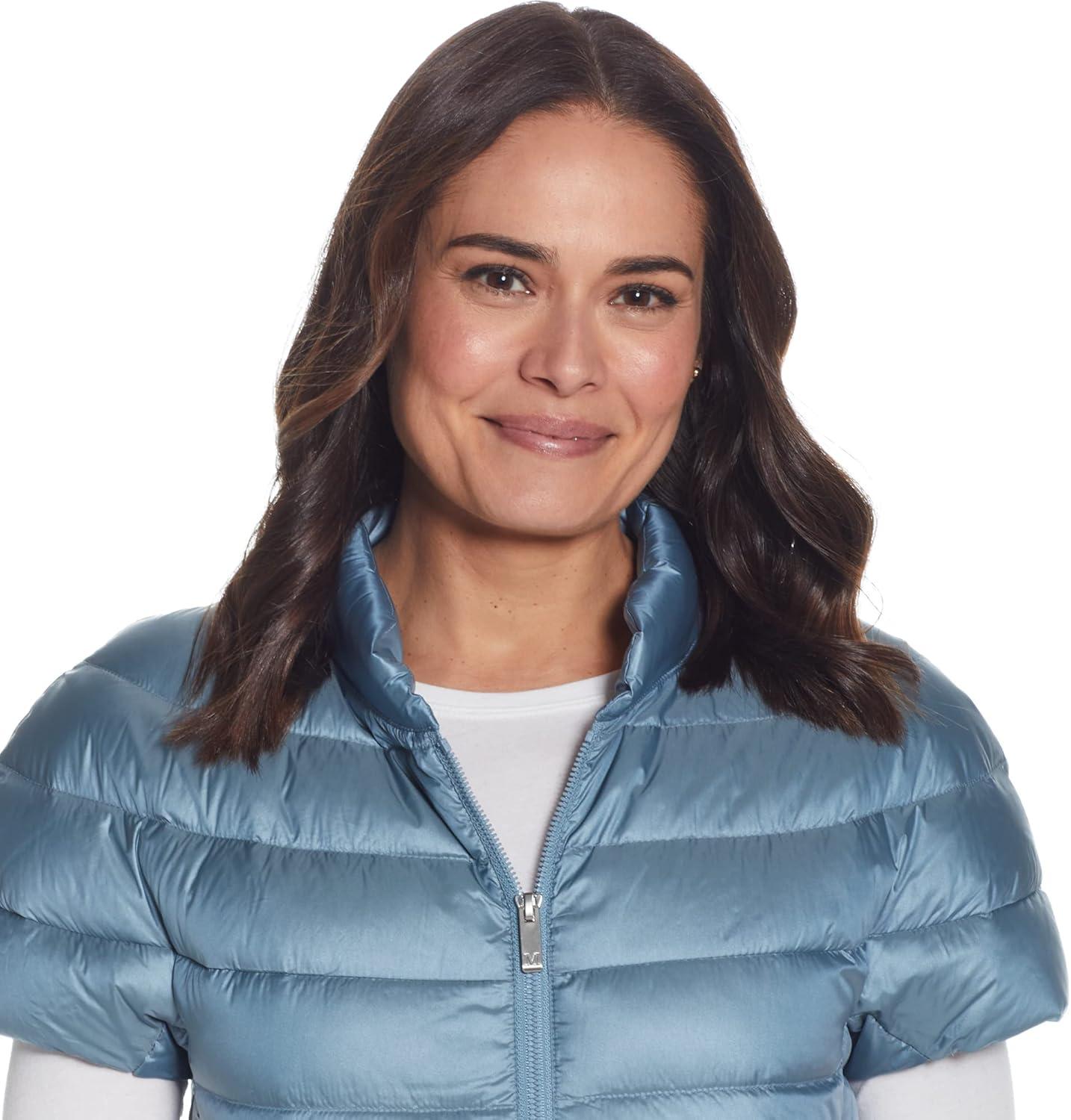 imageMartha Stewart Womens Short Sleeve Quilted Down Puffer VestCloud Sky