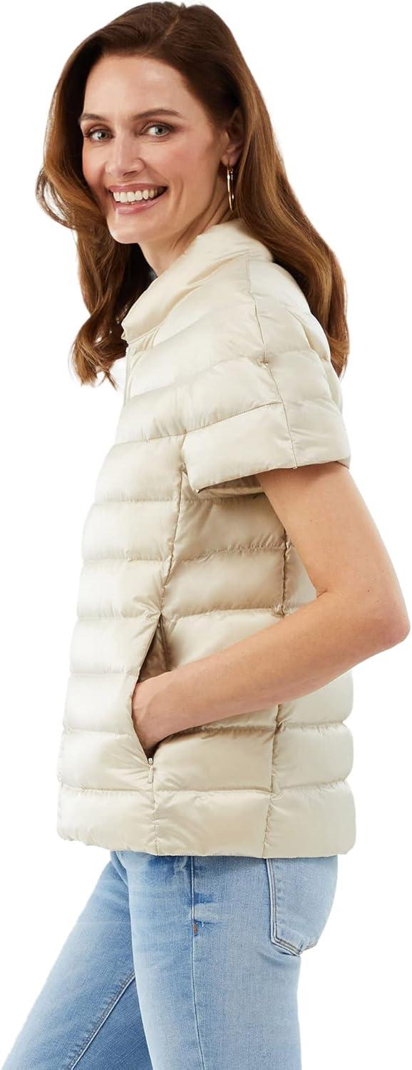 imageMartha Stewart Womens Short Sleeve Quilted Down Puffer VestOat