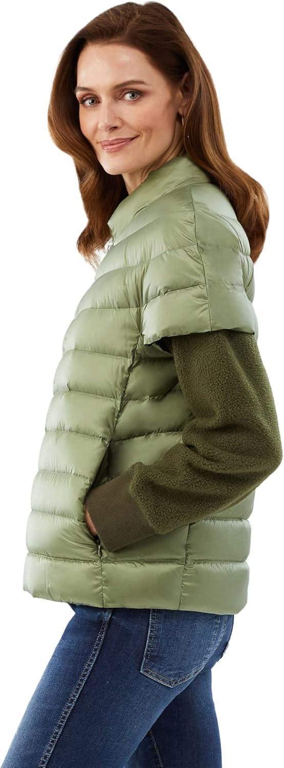 imageMartha Stewart Womens Short Sleeve Quilted Down Puffer VestSage