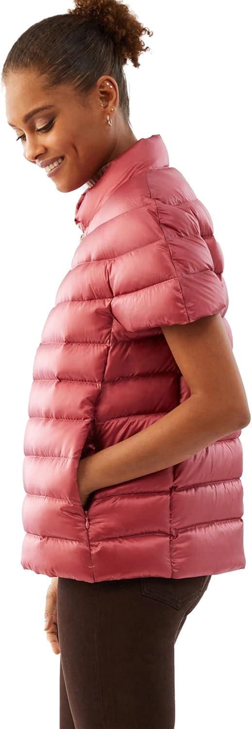 imageMartha Stewart Womens Short Sleeve Quilted Down Puffer VestTerracotta