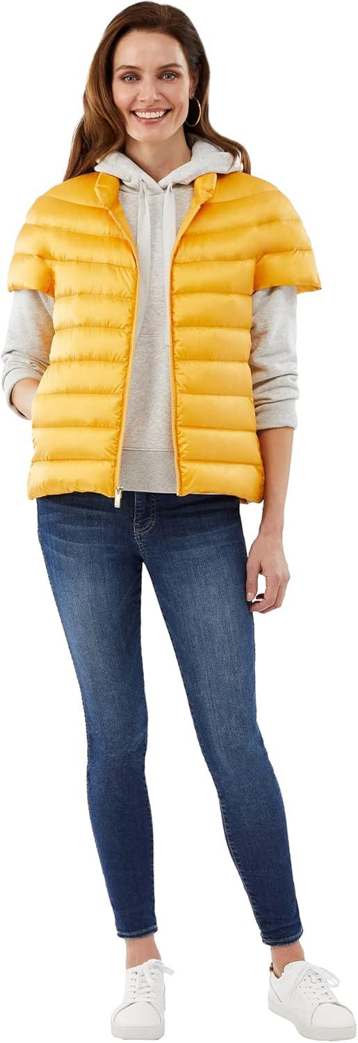 imageMartha Stewart Womens Short Sleeve Quilted Down Puffer VestYellow