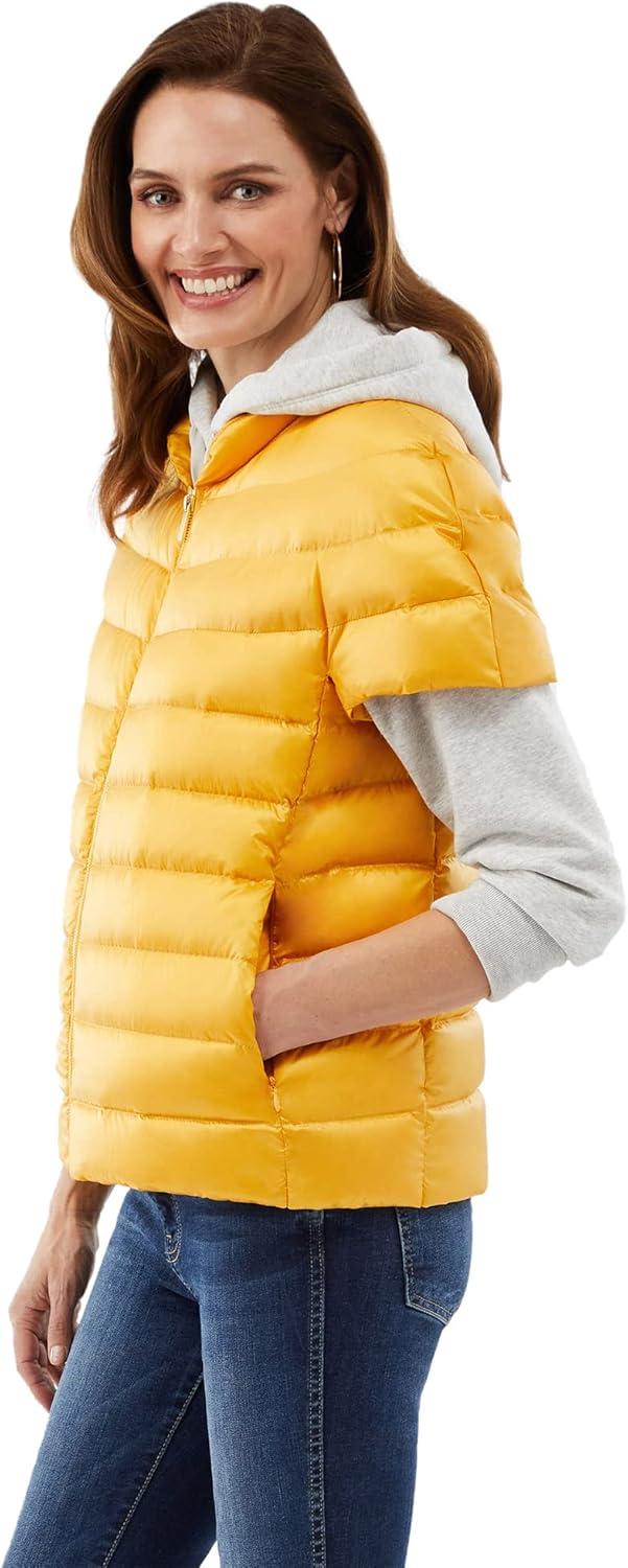 imageMartha Stewart Womens Short Sleeve Quilted Down Puffer VestYellow