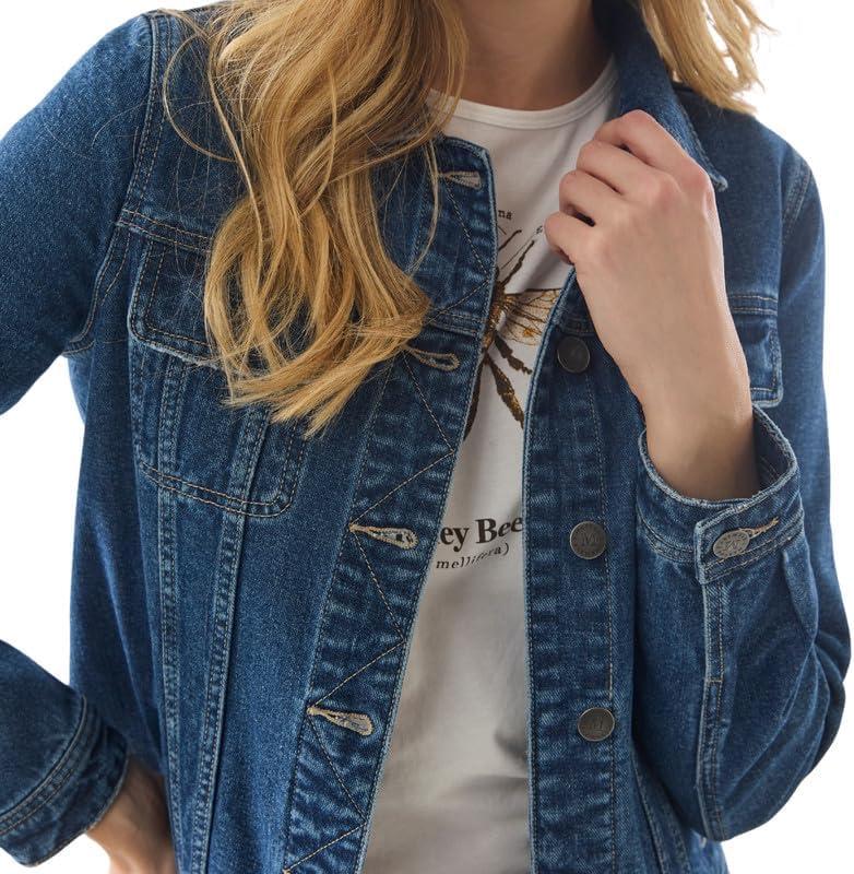 imageMartha Stewart Womens Utility Denim Canvas Chore Jacket Trendy Barn ampamp Western Style Jean JacketVintage Wash