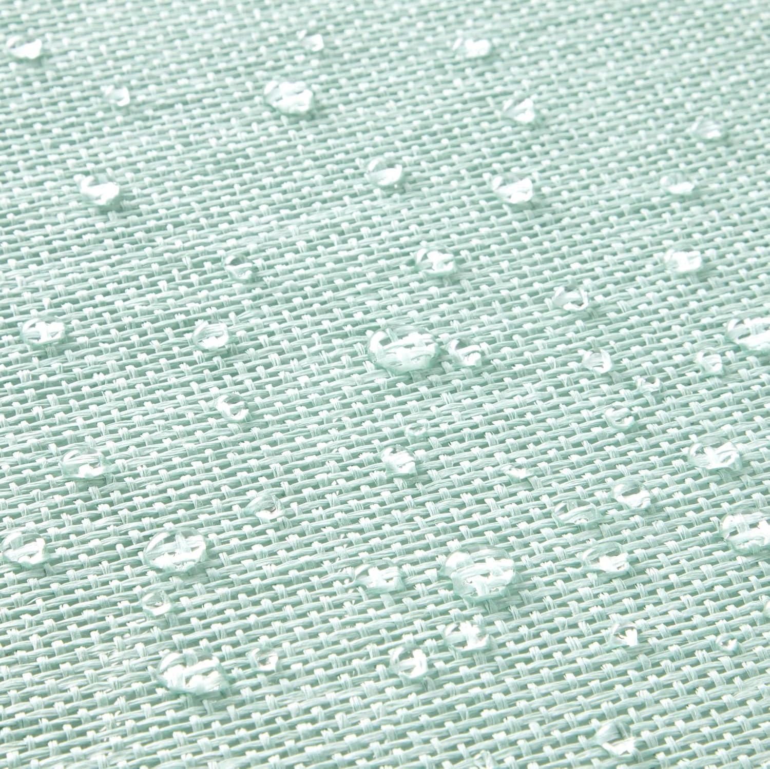 imageMartha Stewart Woven Water Resistant Lindos Placemat Set 6Pack 15quot Round BeigeAqua