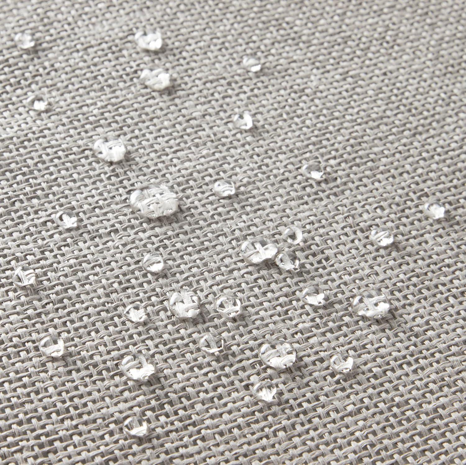 imageMartha Stewart Woven Water Resistant Lindos Placemat Set 6Pack 15quot Round BeigeGray