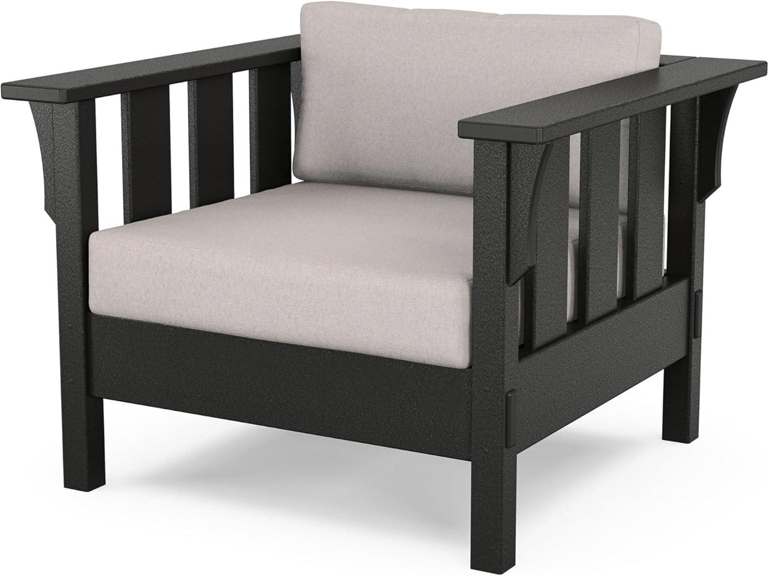 imageMartha Stewart by POLYWOOD Acadia 4Piece Deep Seating Set with Loveseat in TeakDune BurlapBlack Dune Burlap