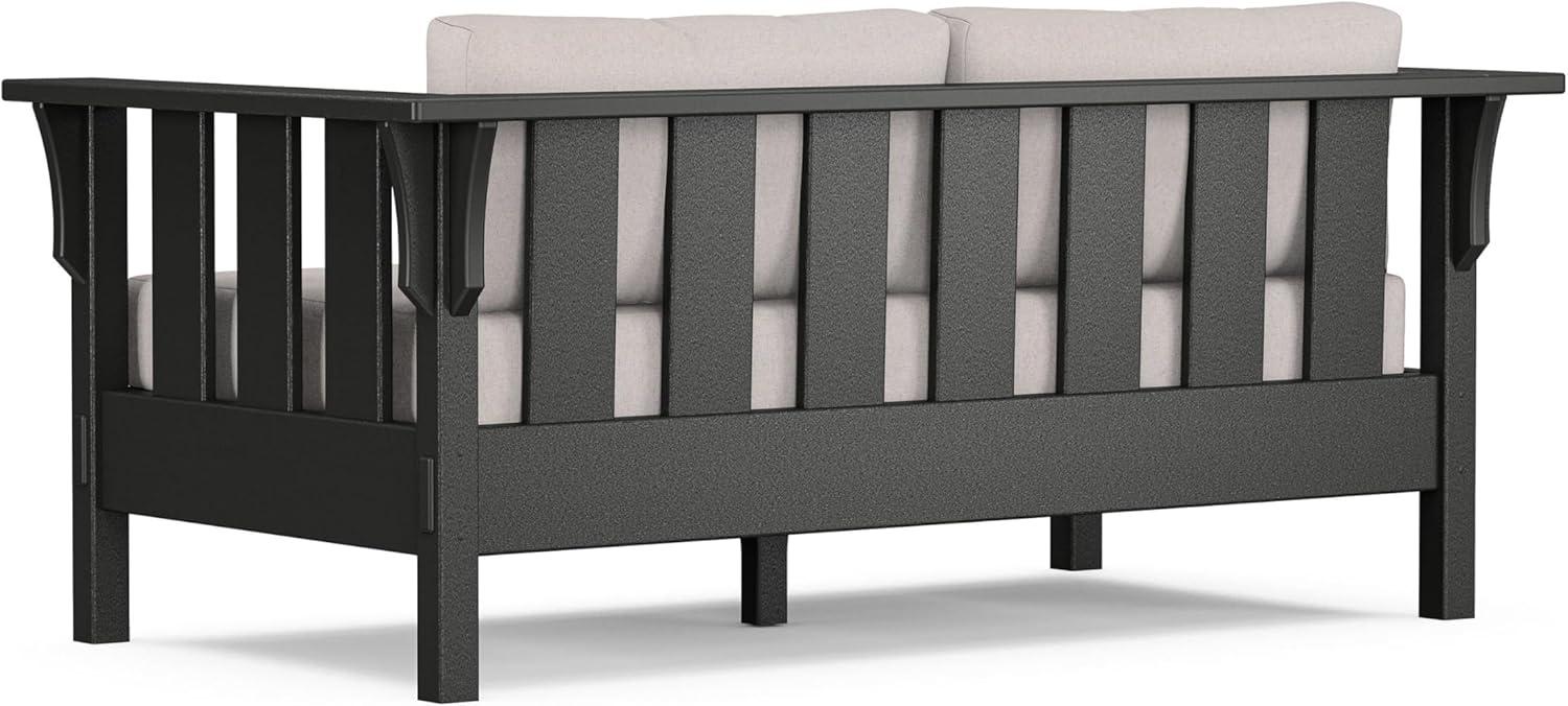 imageMartha Stewart by POLYWOOD Acadia 4Piece Deep Seating Set with Loveseat in TeakDune BurlapBlack Dune Burlap