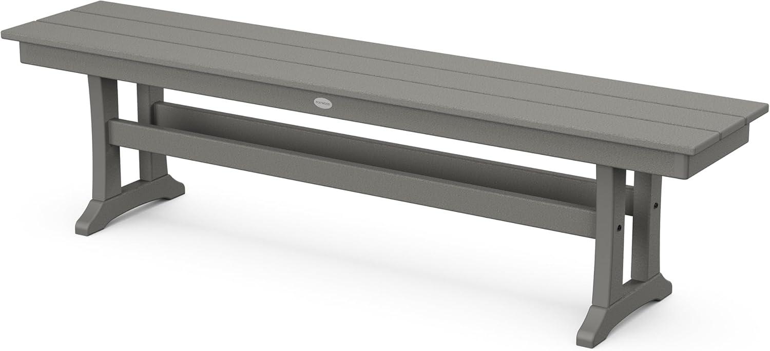 imageMartha Stewart by POLYWOOD Acadia 5Piece Dining Set with Benches in TeakSlate Grey