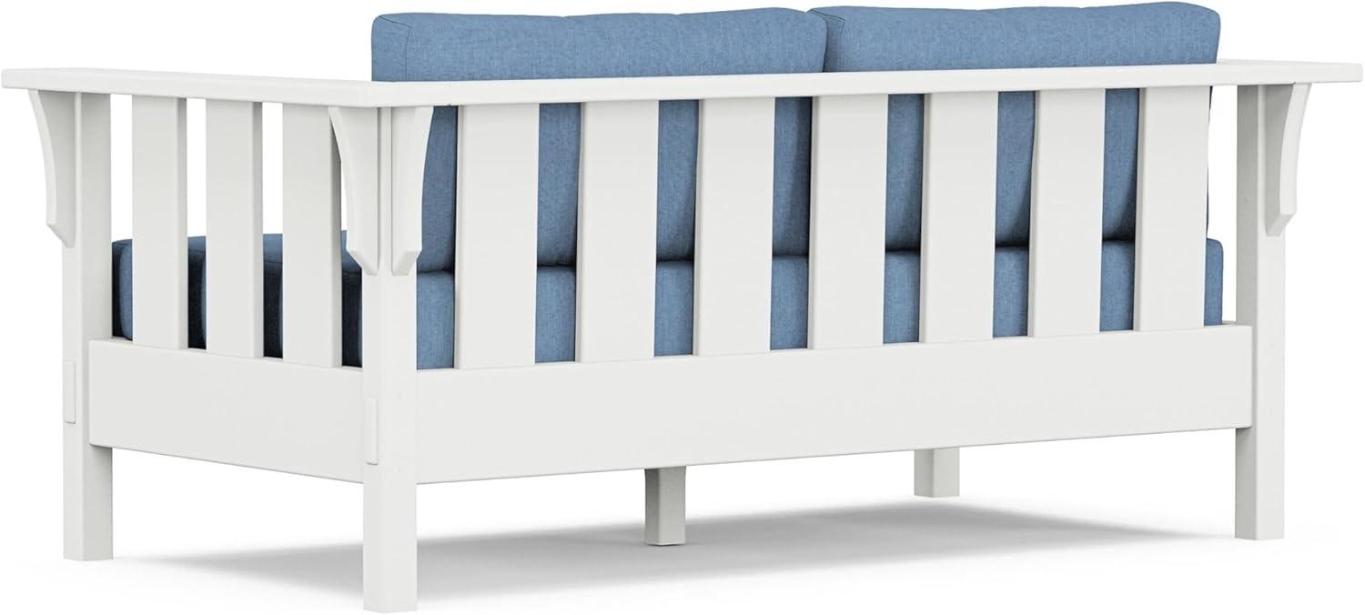 imageMartha Stewart by POLYWOOD Acadia Deep Seating Loveseat in MahoganySpiced BurlapWhite Sky Blue