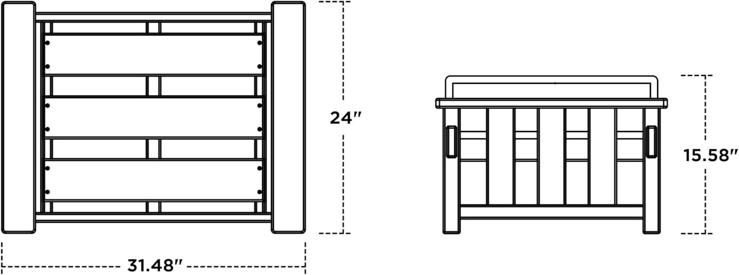 imageMartha Stewart by POLYWOOD Acadia Deep Seating Ottoman in Slate GreyMidnight LinenBlack Grey Mist
