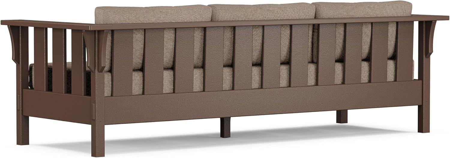 imageMartha Stewart by POLYWOOD Acadia Deep Seating Sofa in Slate GreyNatural LinenMahogany Spiced Burlap