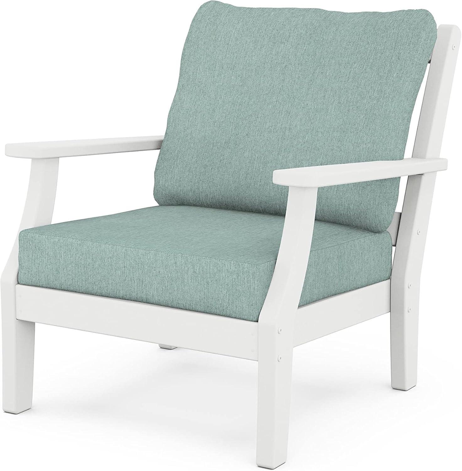 imageMartha Stewart by POLYWOOD Chinoiserie 4Piece Deep Seating Set with Loveseat in SandGlacier SpaWhite Glacier Spa