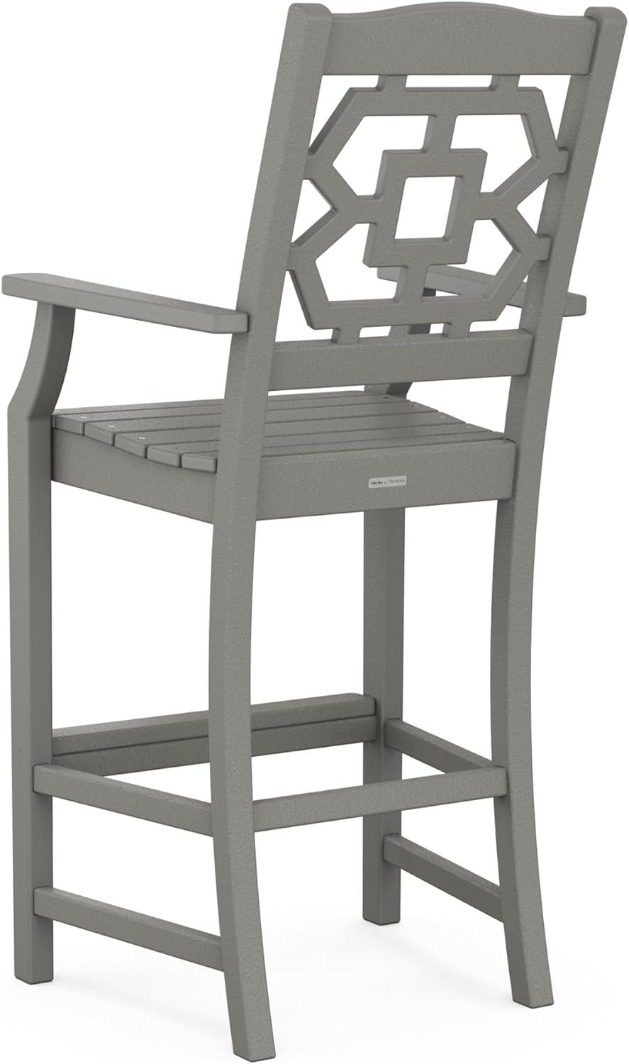 imageMartha Stewart by POLYWOOD Chinoiserie 5Piece Bar Set with Trestle Legs in GreenSlate Grey