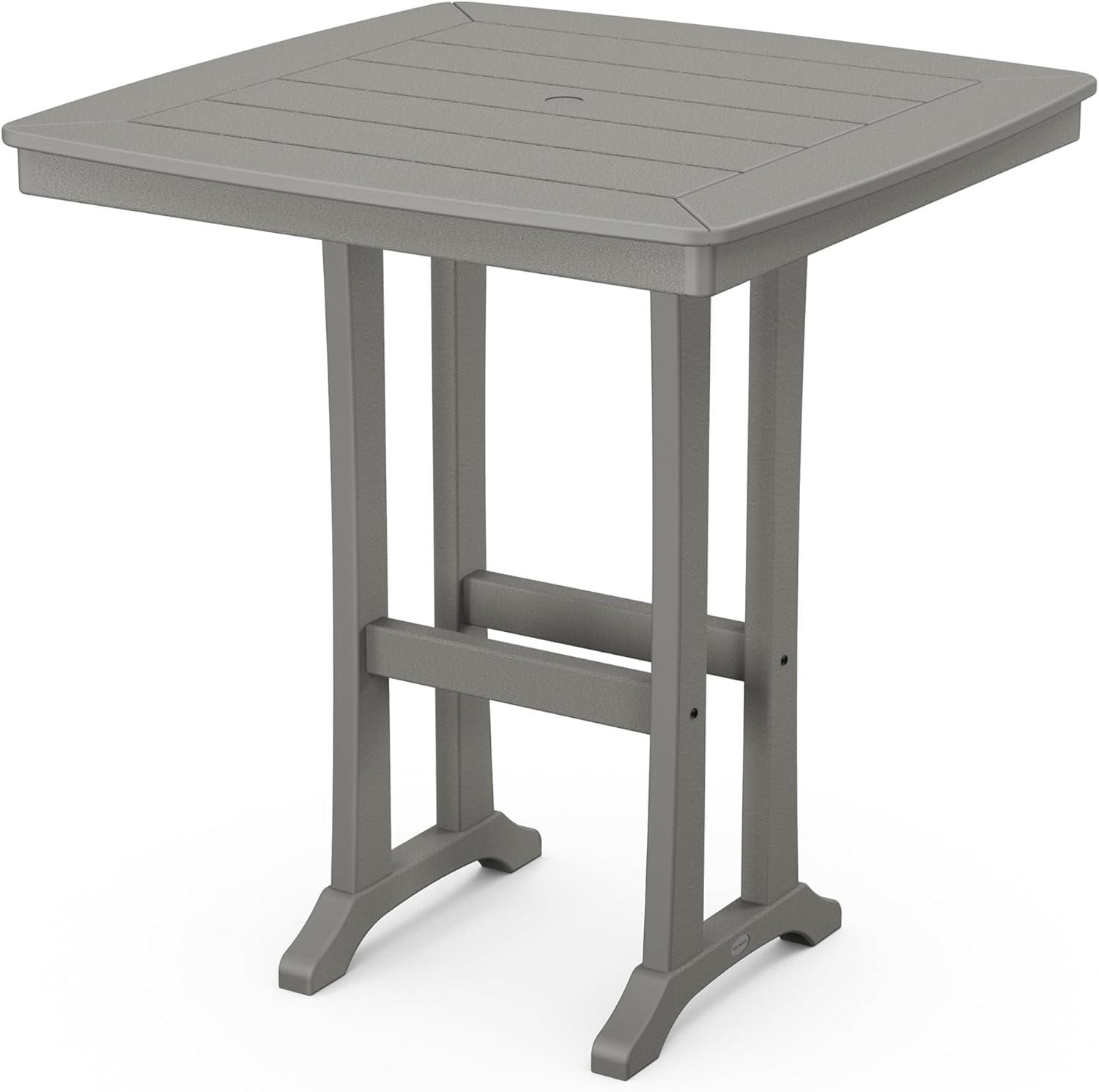 imageMartha Stewart by POLYWOOD Chinoiserie 5Piece Bar Set with Trestle Legs in GreenSlate Grey