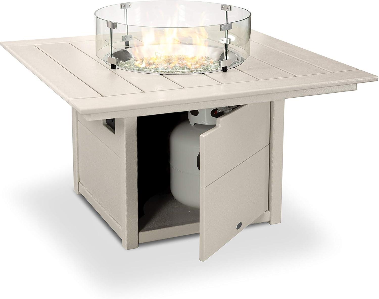 imageMartha Stewart by POLYWOOD Chinoiserie 5Piece Deep Seating Set with Fire Pit Table SandGlacier SpaSand Glacier Spa