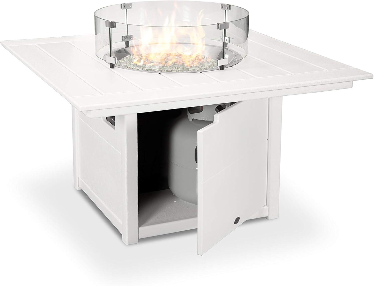 imageMartha Stewart by POLYWOOD Chinoiserie 5Piece Deep Seating Set with Fire Pit Table SandGlacier SpaWhite Glacier Spa