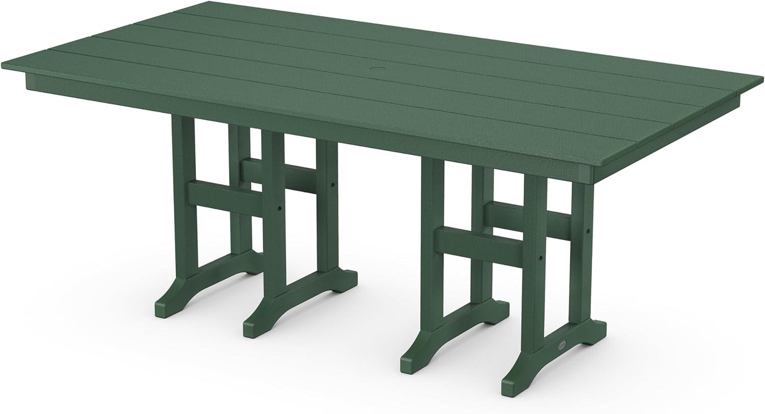 imageMartha Stewart by POLYWOOD Chinoiserie 5Piece Farmhouse Dining Set with Benches in SandGreen