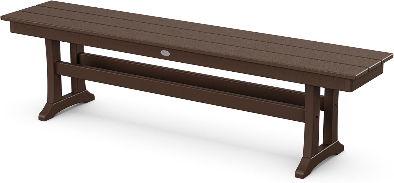 imageMartha Stewart by POLYWOOD Chinoiserie 5Piece Farmhouse Dining Set with Benches in SandMahogany