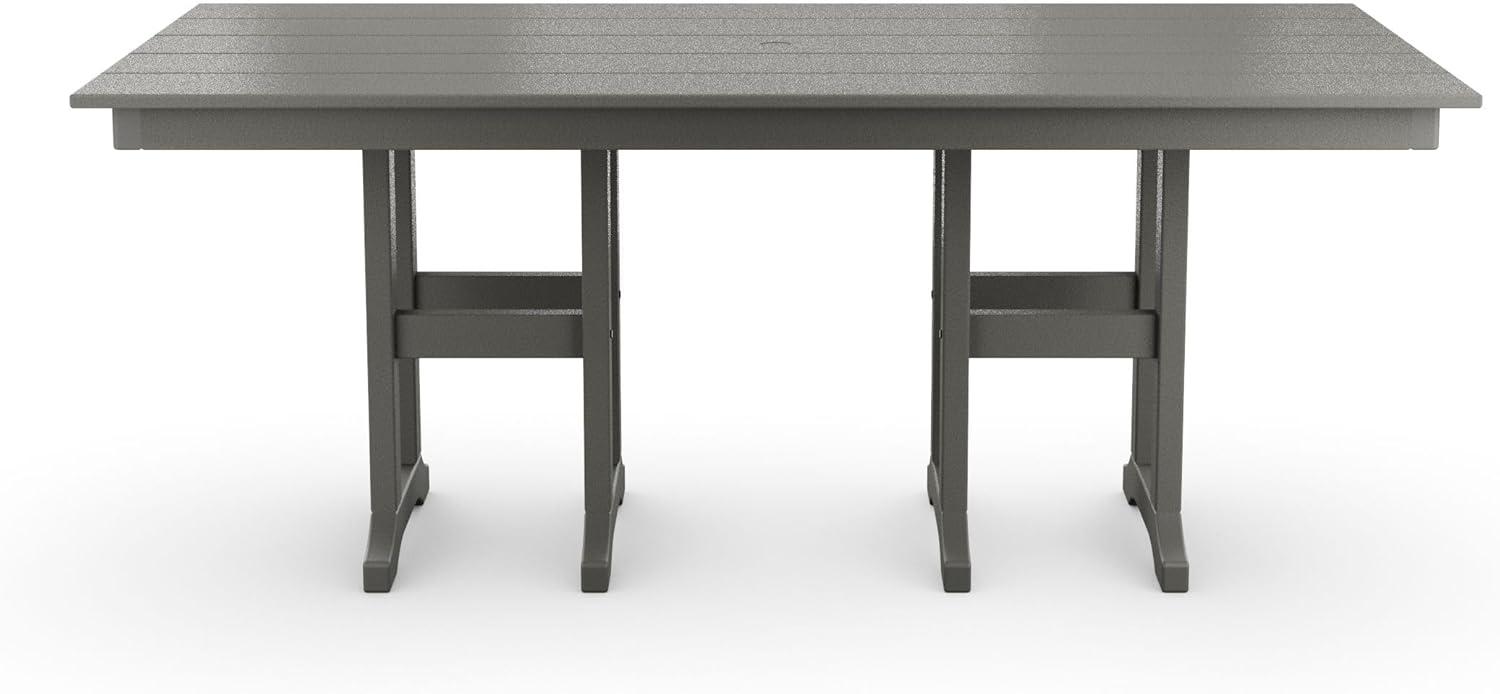 imageMartha Stewart by POLYWOOD Chinoiserie 5Piece Farmhouse Dining Set with Benches in SandSlate Grey