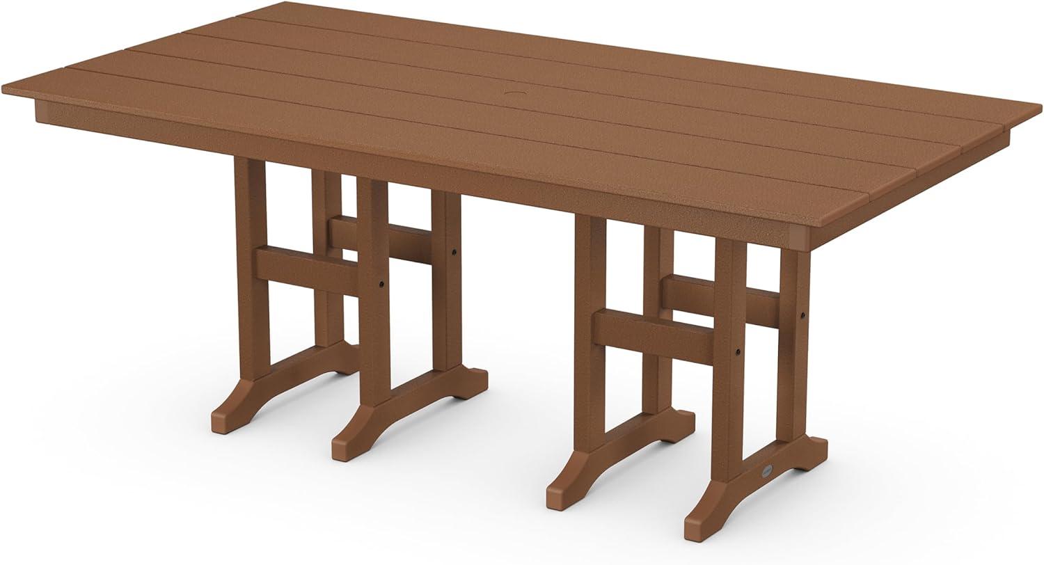 imageMartha Stewart by POLYWOOD Chinoiserie 5Piece Farmhouse Dining Set with Benches in SandTeak