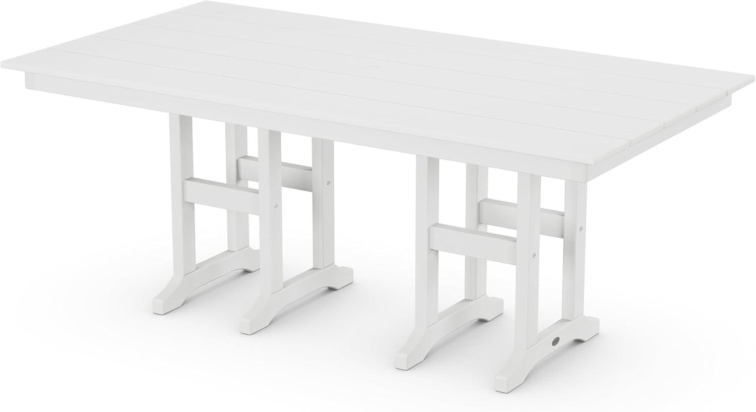 imageMartha Stewart by POLYWOOD Chinoiserie 5Piece Farmhouse Dining Set with Benches in SandWhite