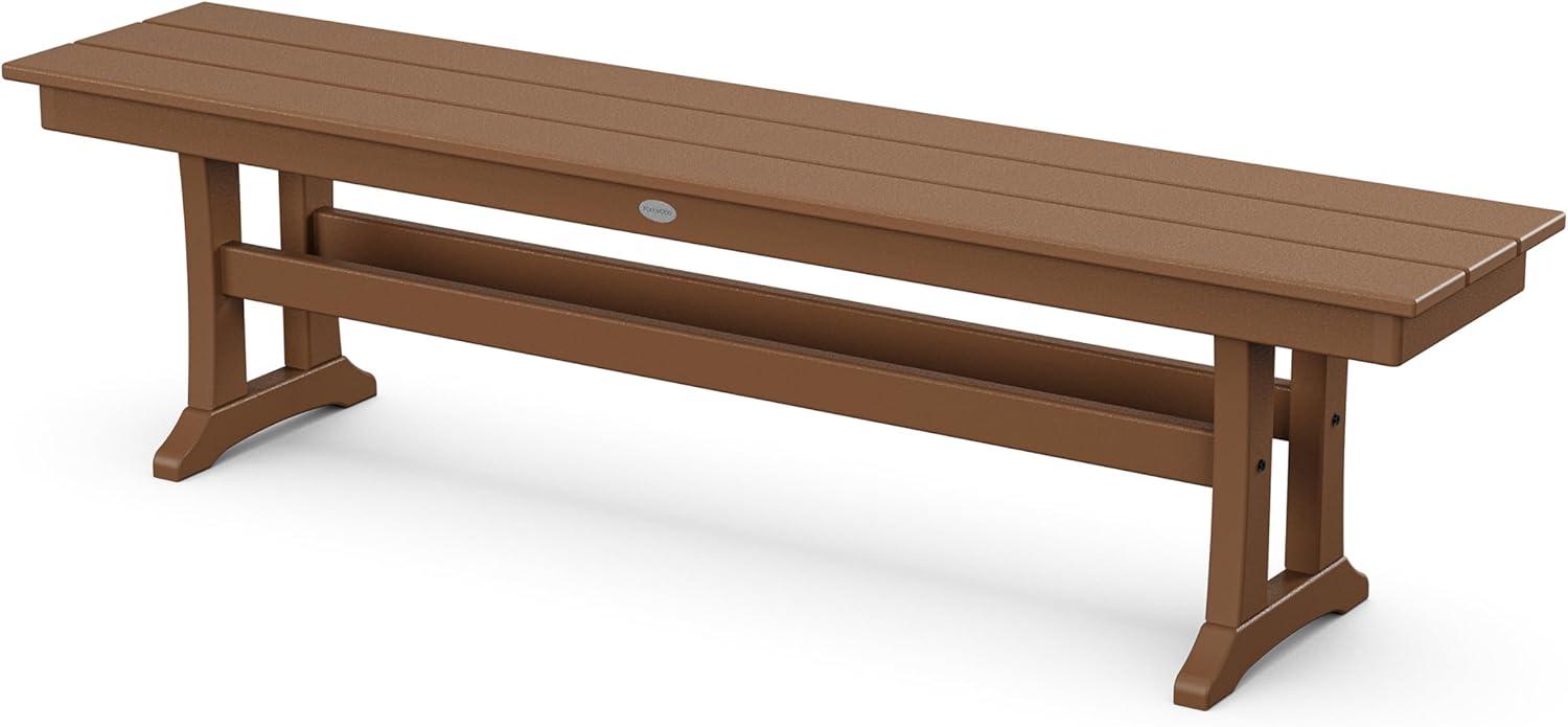 imageMartha Stewart by POLYWOOD Chinoiserie 6Piece Parsons Dining Set with Bench Exclusive in MahoganyTeak