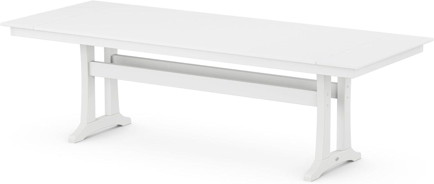 imageMartha Stewart by POLYWOOD Chinoiserie 9Piece Farmhouse Dining Set with Trestle Legs in GreenWhite