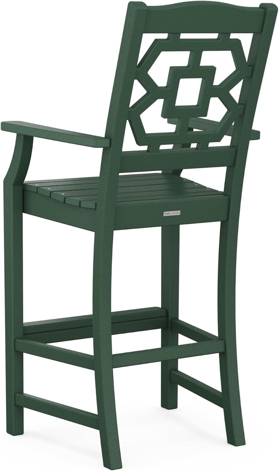 imageMartha Stewart by POLYWOOD Chinoiserie 9Piece Square Bar Set with Trestle Legs in SandGreen