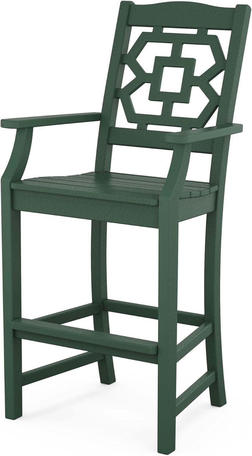 imageMartha Stewart by POLYWOOD Chinoiserie 9Piece Square Bar Set with Trestle Legs in SandGreen