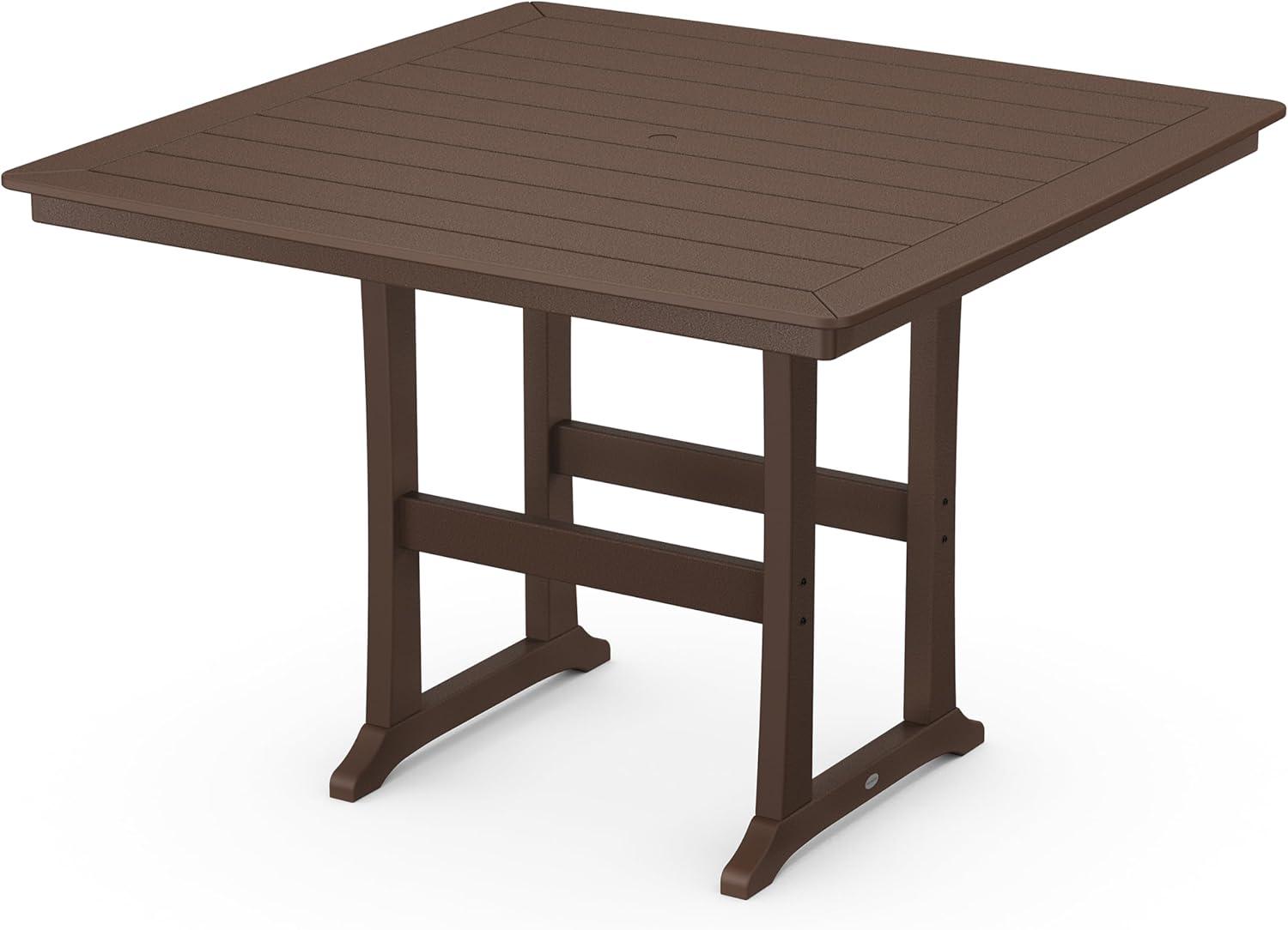 imageMartha Stewart by POLYWOOD Chinoiserie 9Piece Square Bar Set with Trestle Legs in SandMahogany